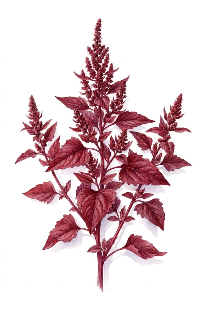 Aquarelle botanique Arroche rouge