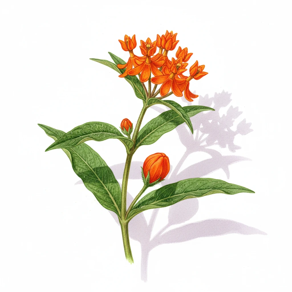 Aquarelle botanique Asclepias Gay Butterflies