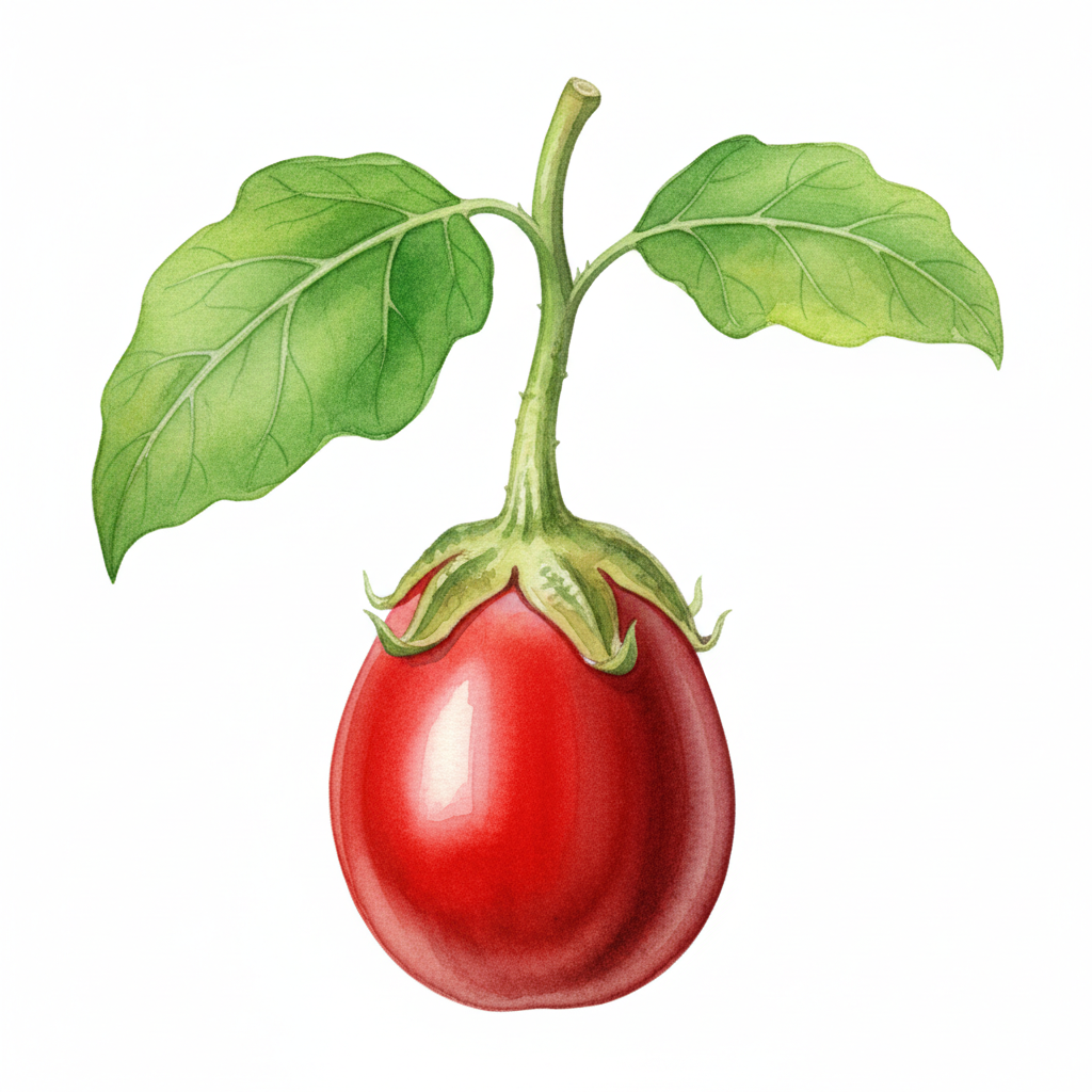 Aquarelle botanique Aubergine Africaine Goyo Kumba