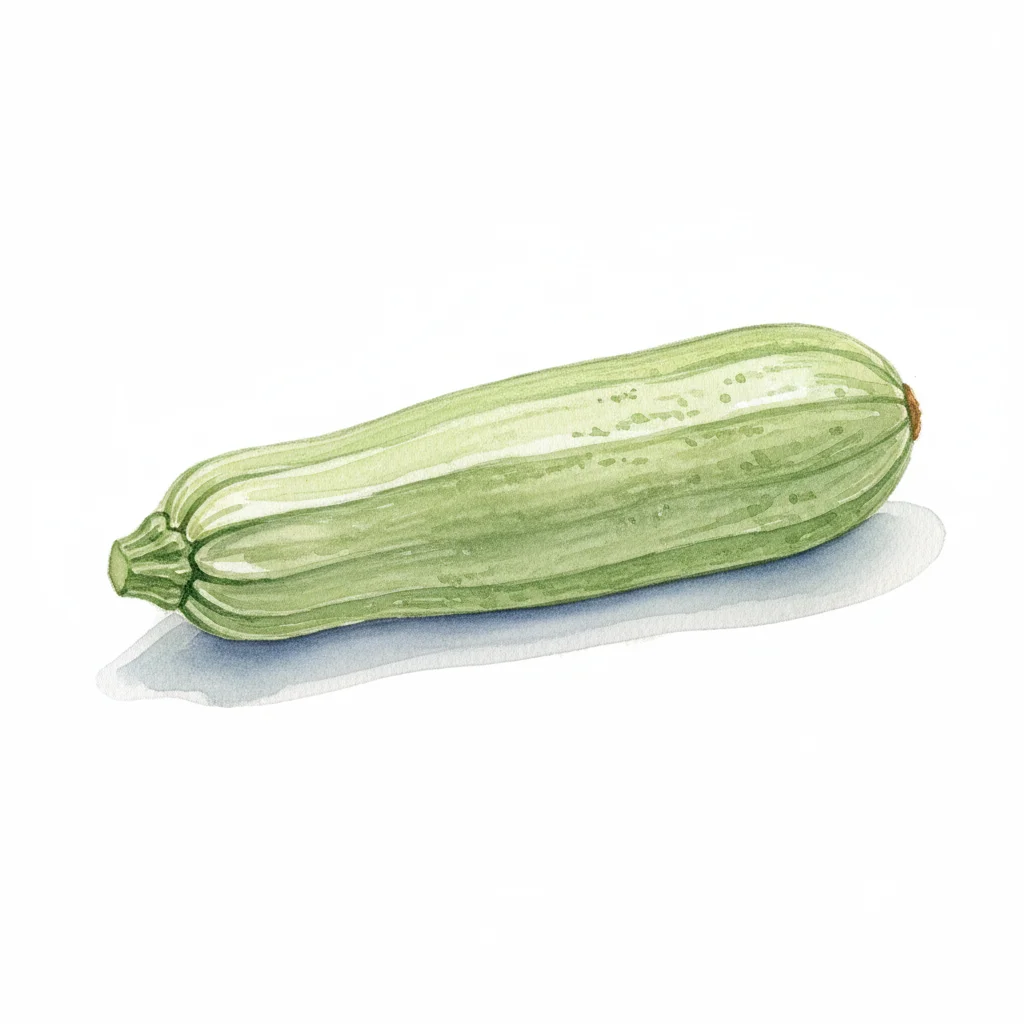 Aquarelle botanique Courgette Alberello Di Sarzana