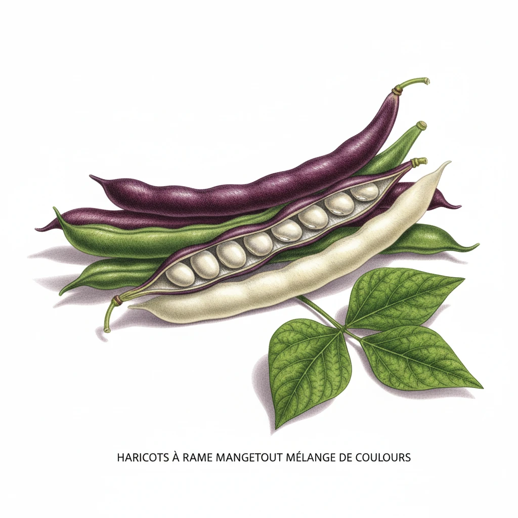 Graines de Haricots A Rame Mangetout Melange De Couleurs