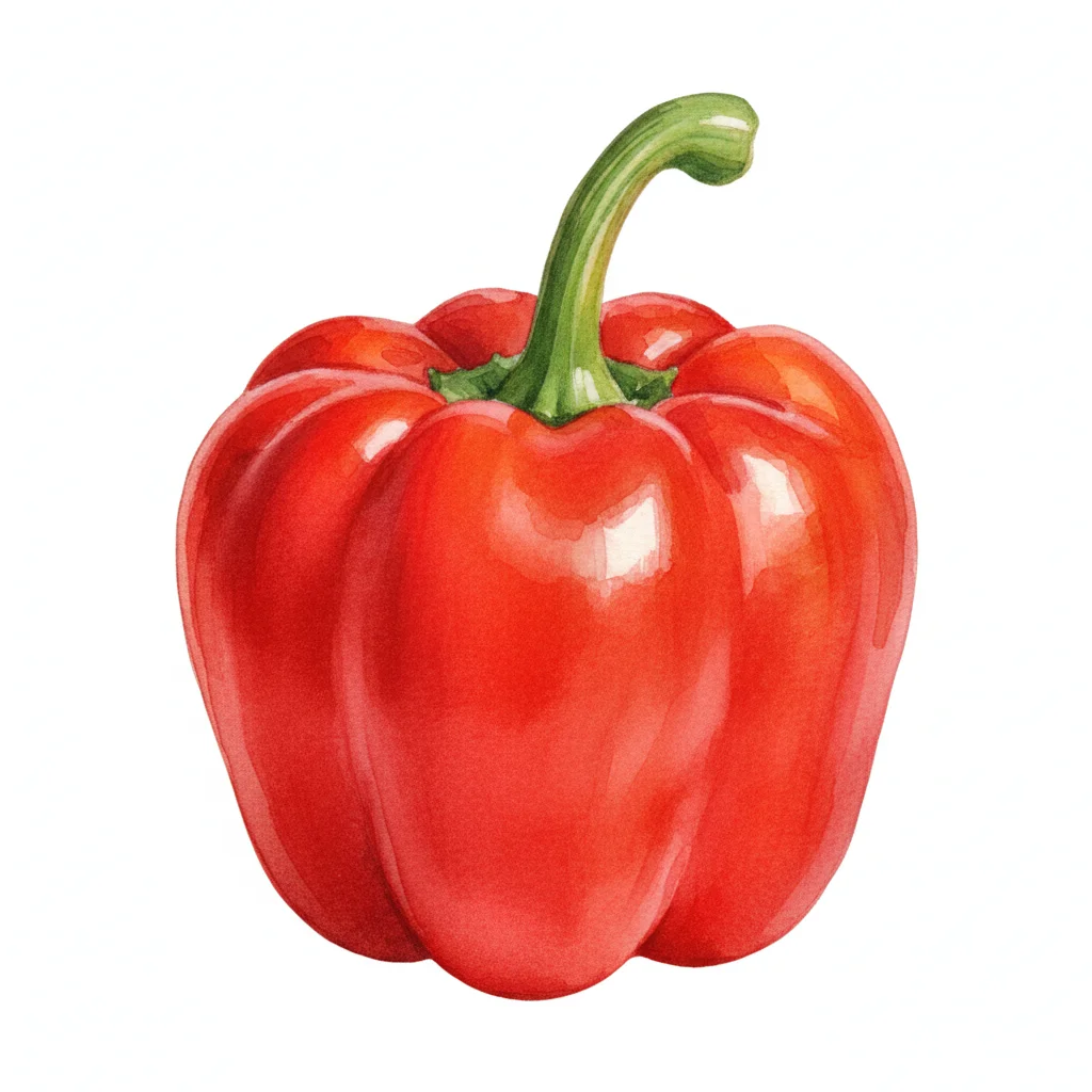 Aquarelle botanique Piment Tomate